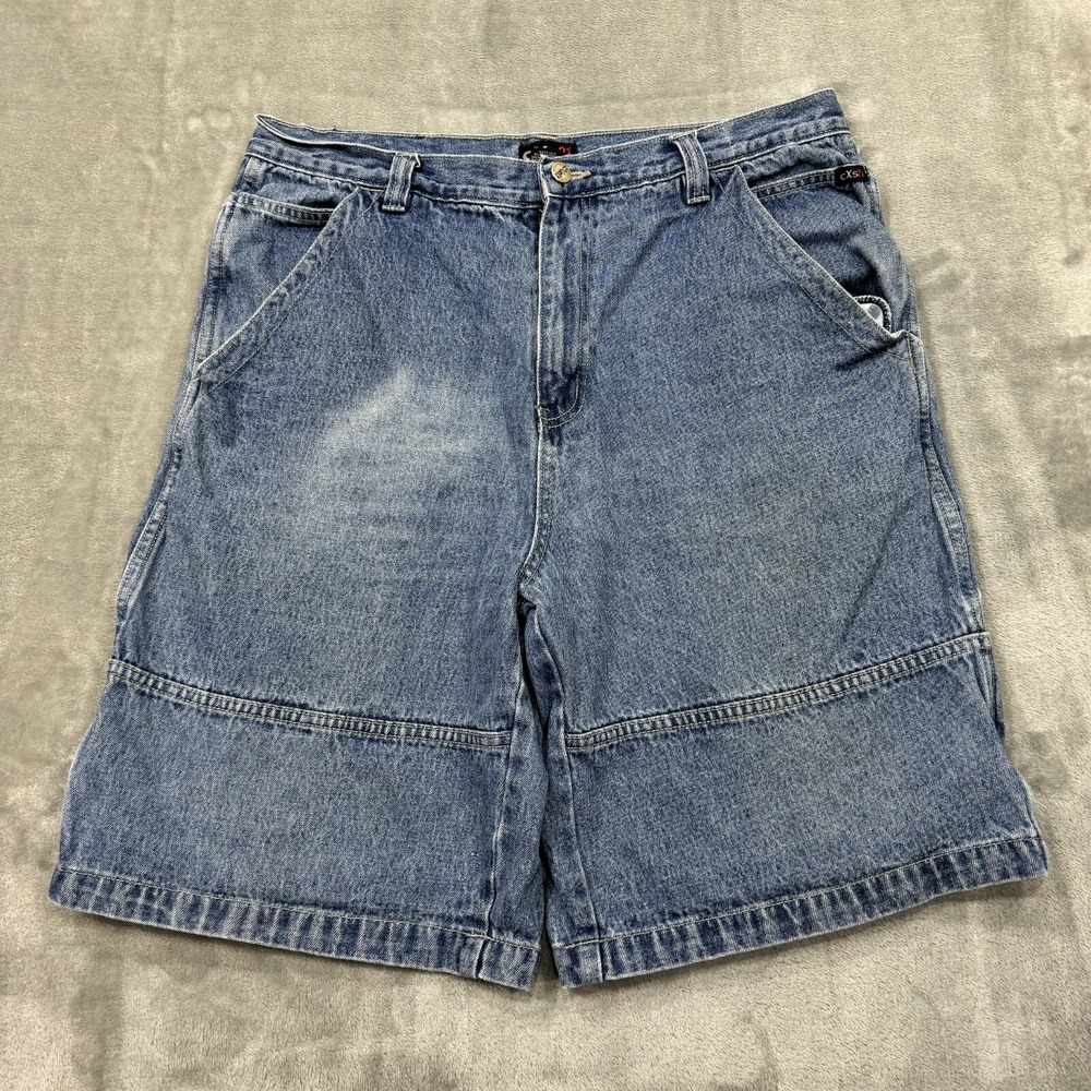 Vtg CXS2I Shorts Mens 36 Blue Carpenter Denim Jean Jorts Pockets Workwear Logo